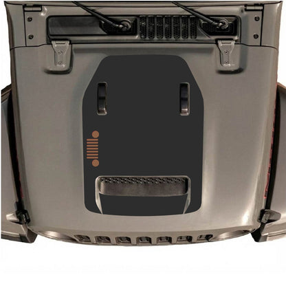 Jeep Wrangler JL/JLU Rubicon 392 hood decal by CarCode, style #54, featuring bold black and white graphic design on vehicle hood.