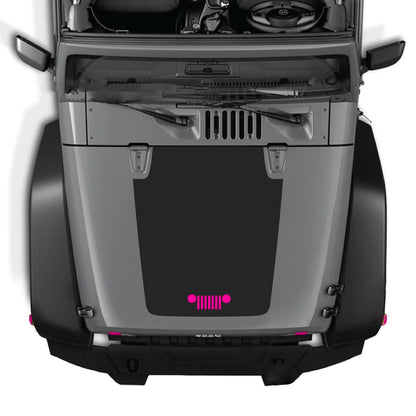 Jeep Wrangler JK/JKU hood decal by CarCode, Style #27, in black and white with bold graphic design on vehicle hood.