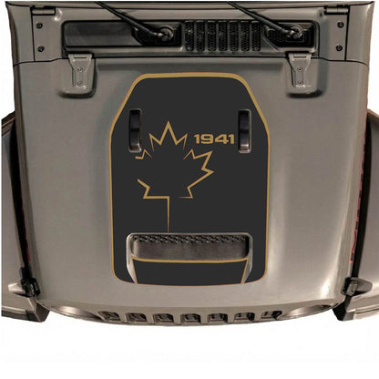 CarCode autocollant de capot pour Jeep Wrangler JL/JLU Rubicon 392 et Gladiator Mojave 2020-2026, style #21, avec design graphique audacieux.