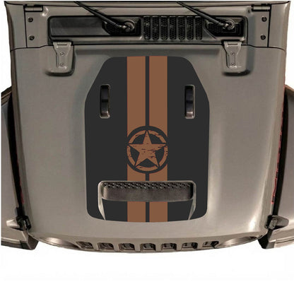 CarCode Jeep Wrangler JL/JLU Rubicon 392 and JT Gladiator Mojave hood decal in style #10, featuring bold design on vehicle hood.