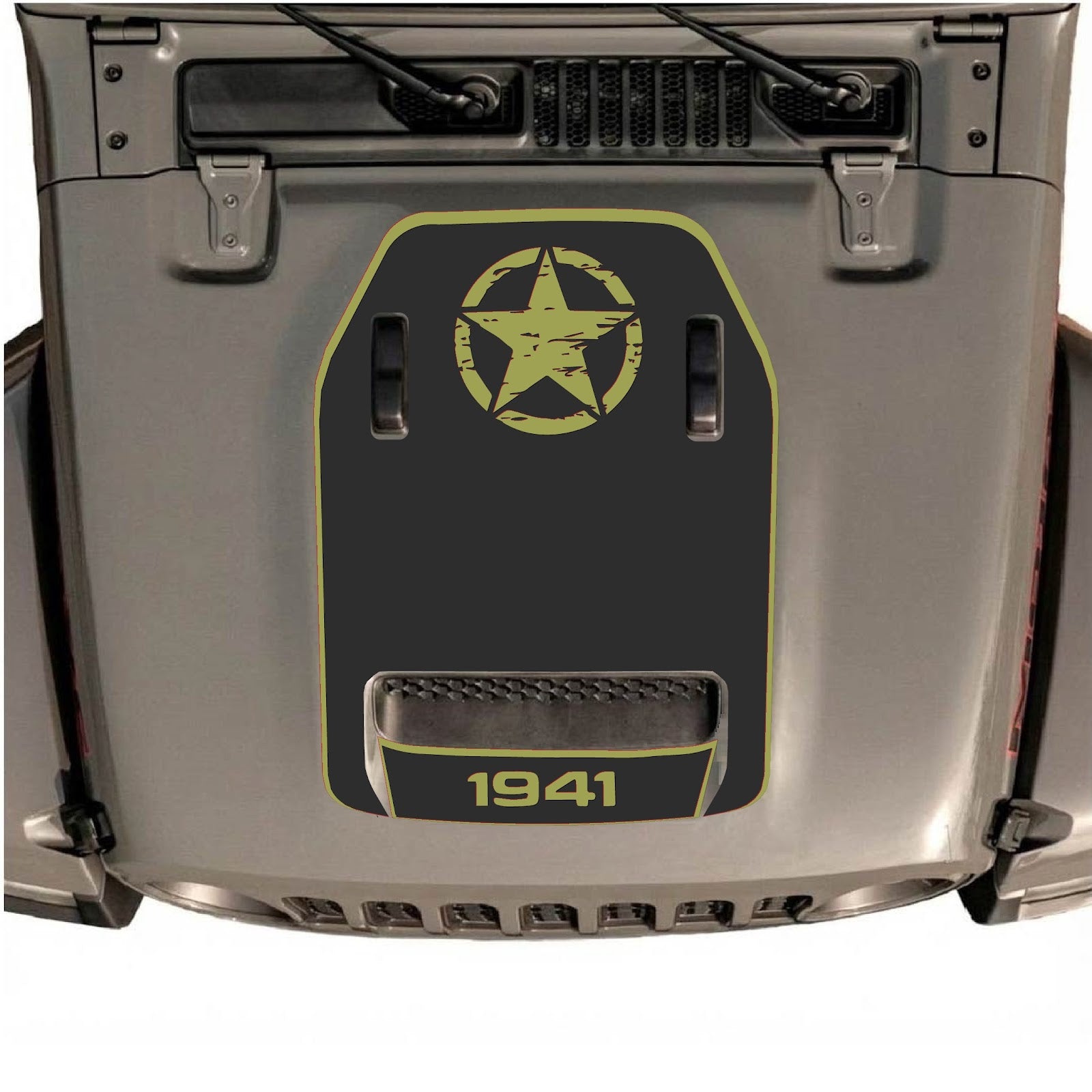 CarCode hood decal for Jeep Wrangler JL/JLU Rubicon 392 and JT Gladiator Mojave 2020-2026, stylish design on vehicle hood