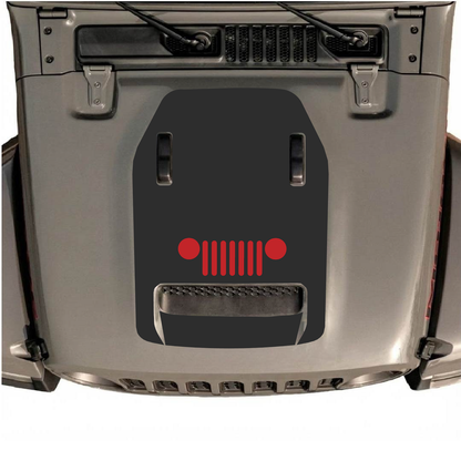 Hood decal for Jeep Wrangler JL/JLU Rubicon 392 and Gladiator Mojave by CarCode, stylish design for 2020-2026 models.
