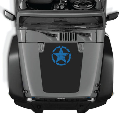 CarCode hood decal for Jeep Wrangler JK/JKU 2007-2018, style #45, black and gray design on vehicle hood