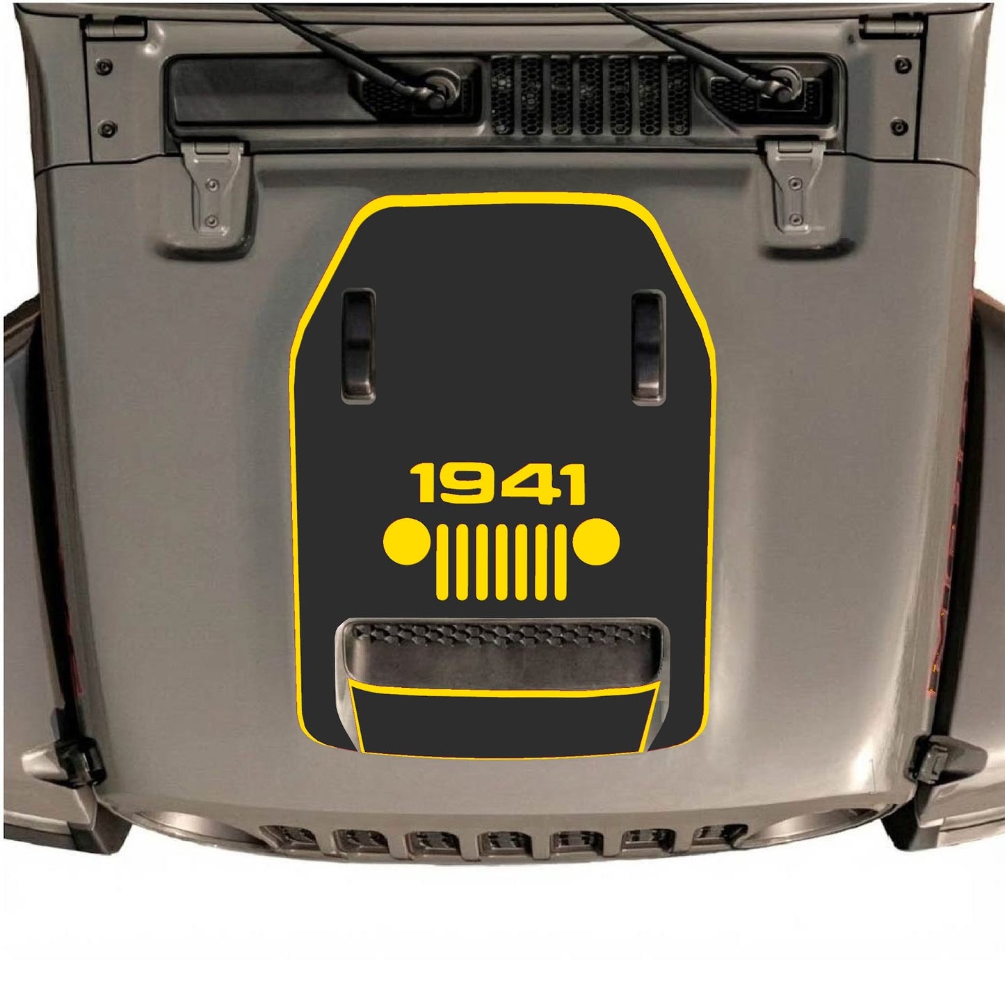 CarCode hood decal for Jeep Wrangler JL/JLU Rubicon 392 and JT Gladiator Mojave 2020-2026, stylish graphic design on hood