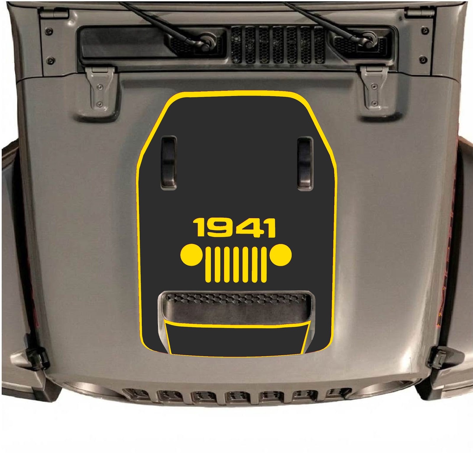 CarCode hood decal for Jeep Wrangler JL/JLU Rubicon 392 and JT Gladiator Mojave 2020-2026, stylish graphic design on hood