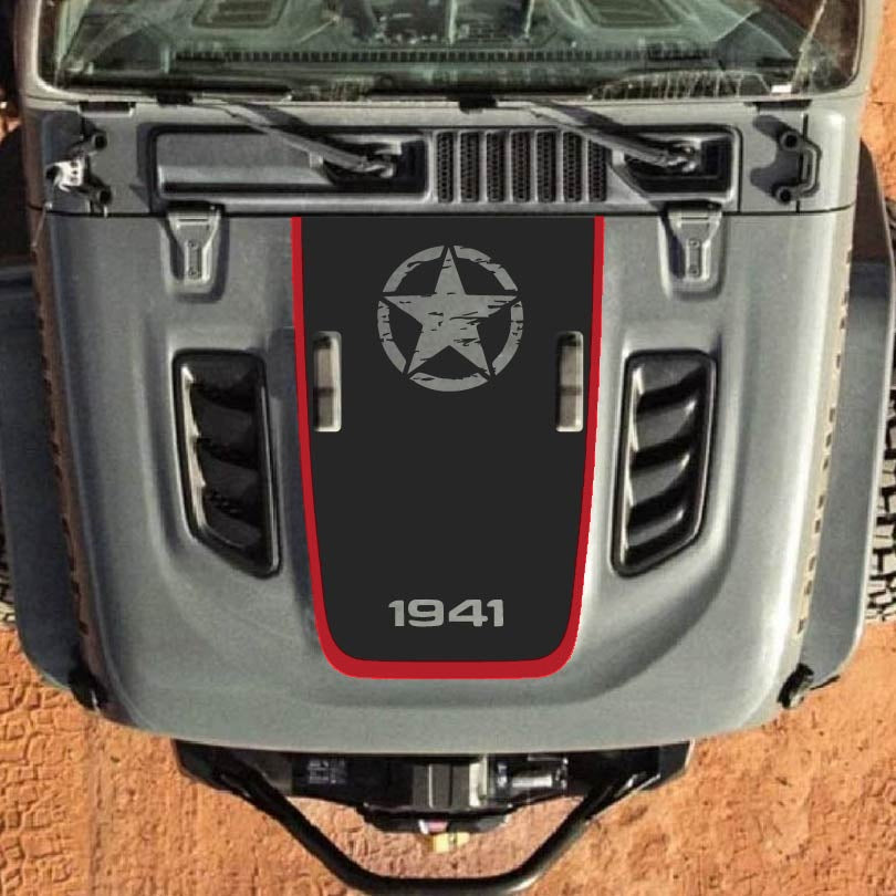 Hood Decal for Jeep Wrangler JL JLU Gladiator JT Rubicon Hood 2018+ Style #83