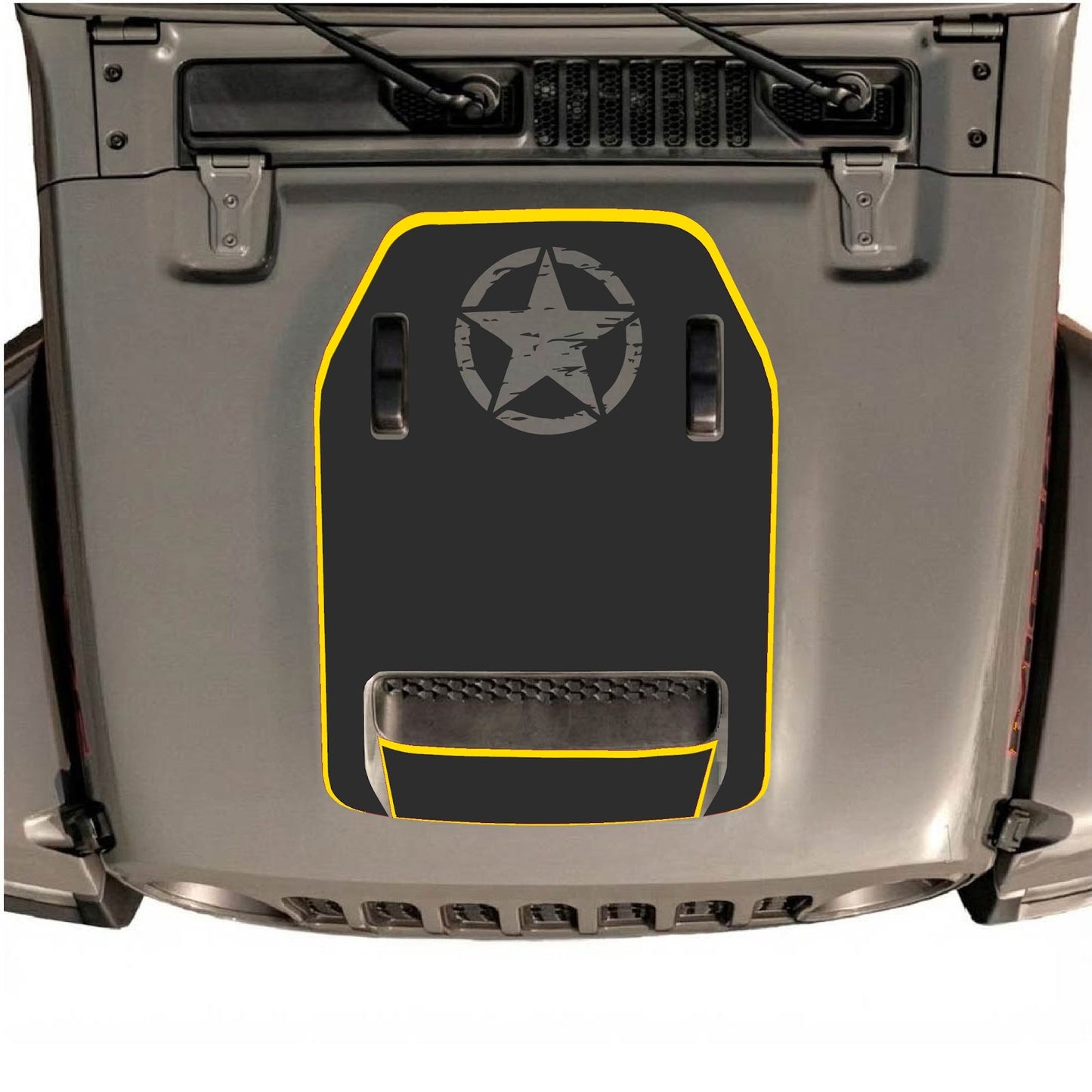 CarCode hood decal for Jeep Wrangler JL/JLU Rubicon 392 and JT Gladiator Mojave 2020-2026, style #89, featuring bold design details.