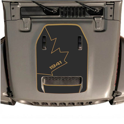 CarCode hood decal for Jeep Wrangler JL/JLU Rubicon 392 and JT Gladiator Mojave 2020-2026, style #25, applied on vehicle hood.