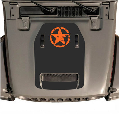 CarCode Autocollant de capot pour Jeep Wrangler JL/JLU Rubicon 392 et JT Gladiator Mojave, style n°42, design noir et argent sur le capot du véhicule