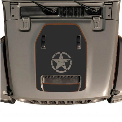 CarCode Jeep Wrangler JL/JLU Rubicon 392 and JT Gladiator Mojave hood decal, style #91, featuring bold black graphic design.