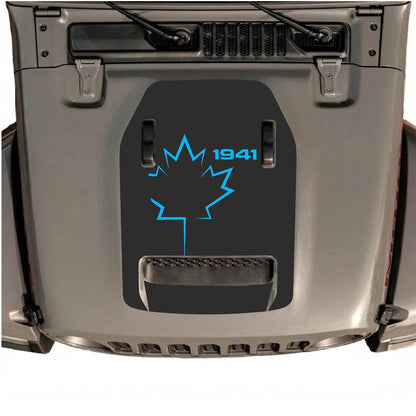 CarCode hood decal for Jeep Wrangler JL/JLU Rubicon 392 and JT Gladiator Mojave 2020-2026, style #22, shown on vehicle hood.