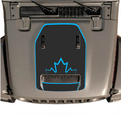 CarCode hood decal for Jeep Wrangler JL/JLU Rubicon 392 and JT Gladiator Mojave 2020-2026, style #19, shown on vehicle hood.