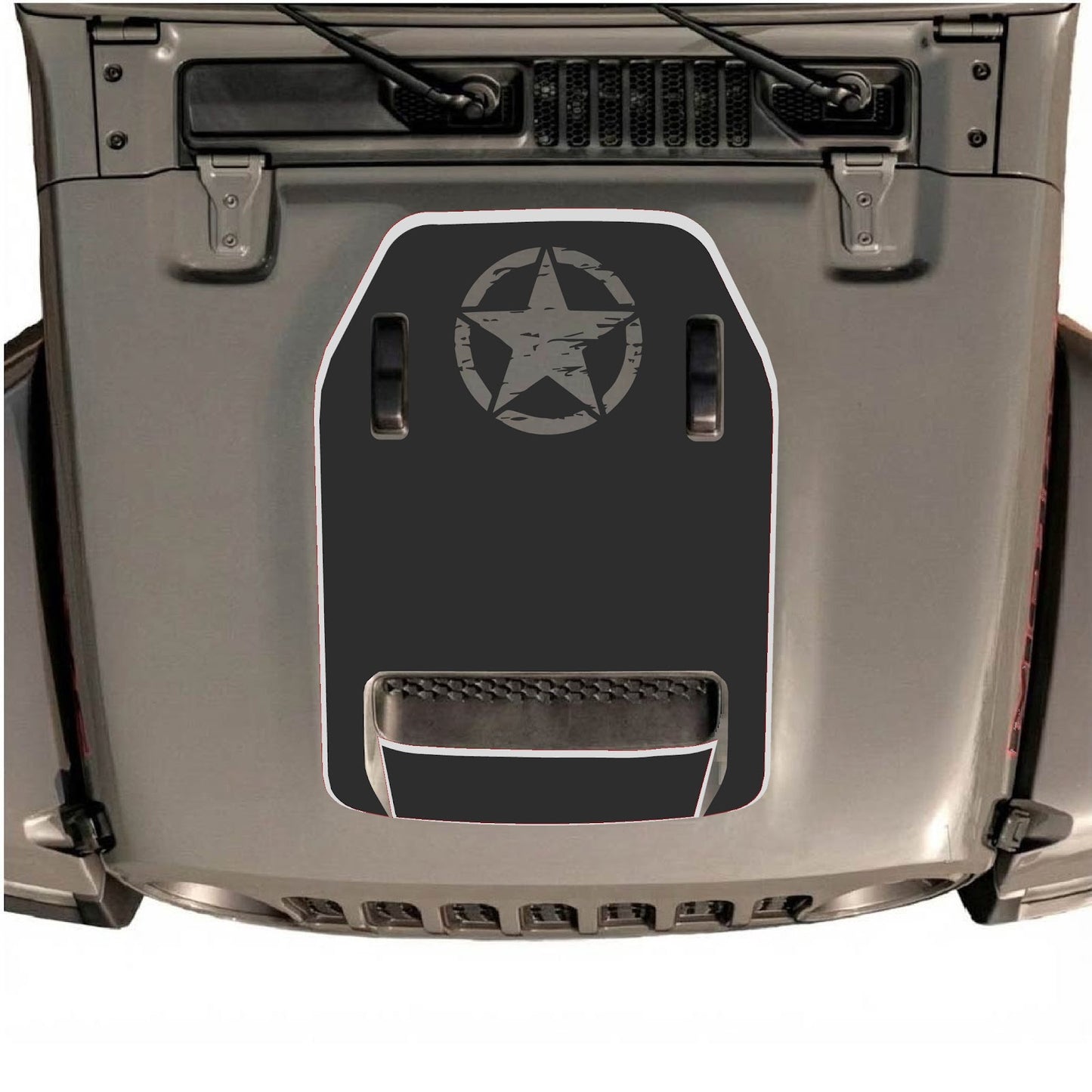 CarCode hood decal for Jeep Wrangler JL/JLU Rubicon 392 and JT Gladiator Mojave, style #89, featuring bold design on vehicle hood