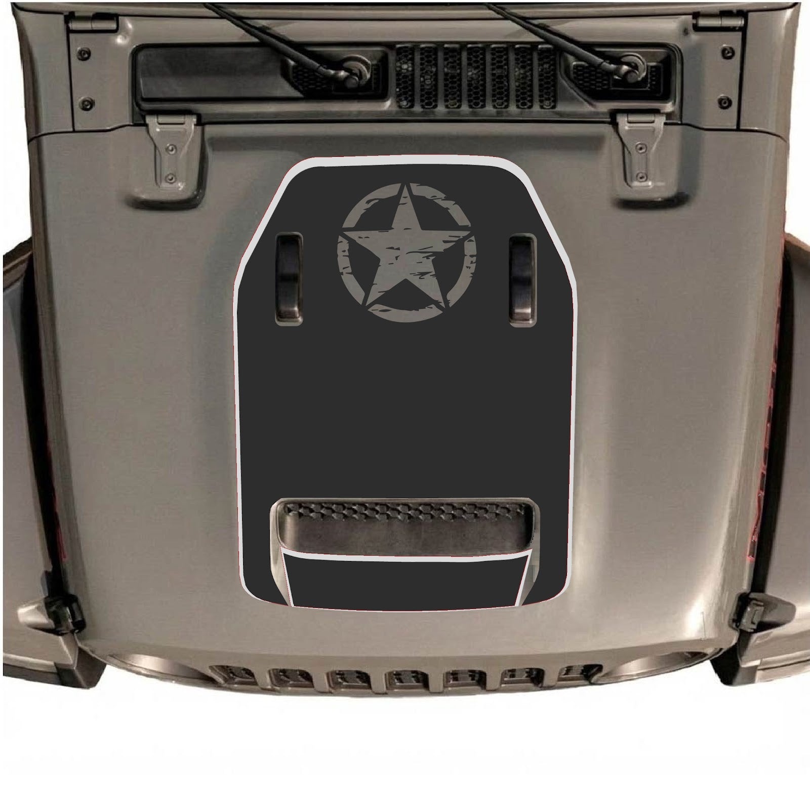 CarCode hood decal for Jeep Wrangler JL/JLU Rubicon 392 and JT Gladiator Mojave, style #89, featuring bold design on vehicle hood