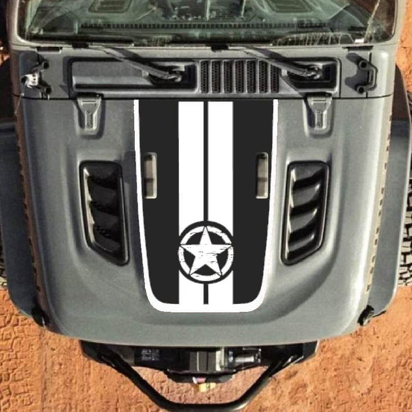 Hood Decal for Jeep Wrangler JL JLU Gladiator JT Rubicon Hood 2018+ Style #53