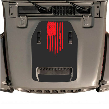 CarCode hood decal for Jeep Wrangler JL/JLU Rubicon 392 and JT Gladiator Mojave 2020-2026, style #32, shown on vehicle hood.