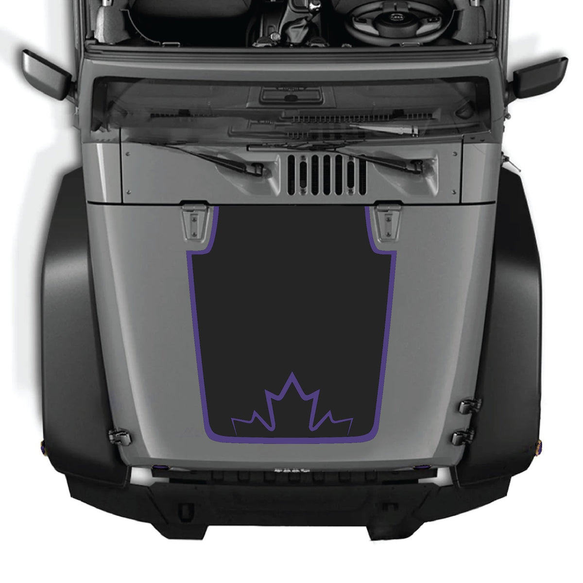 CarCode Jeep Wrangler JK/JKU hood decal style #19, black graphic sticker for 2007-2018 Jeep Wrangler exterior customization