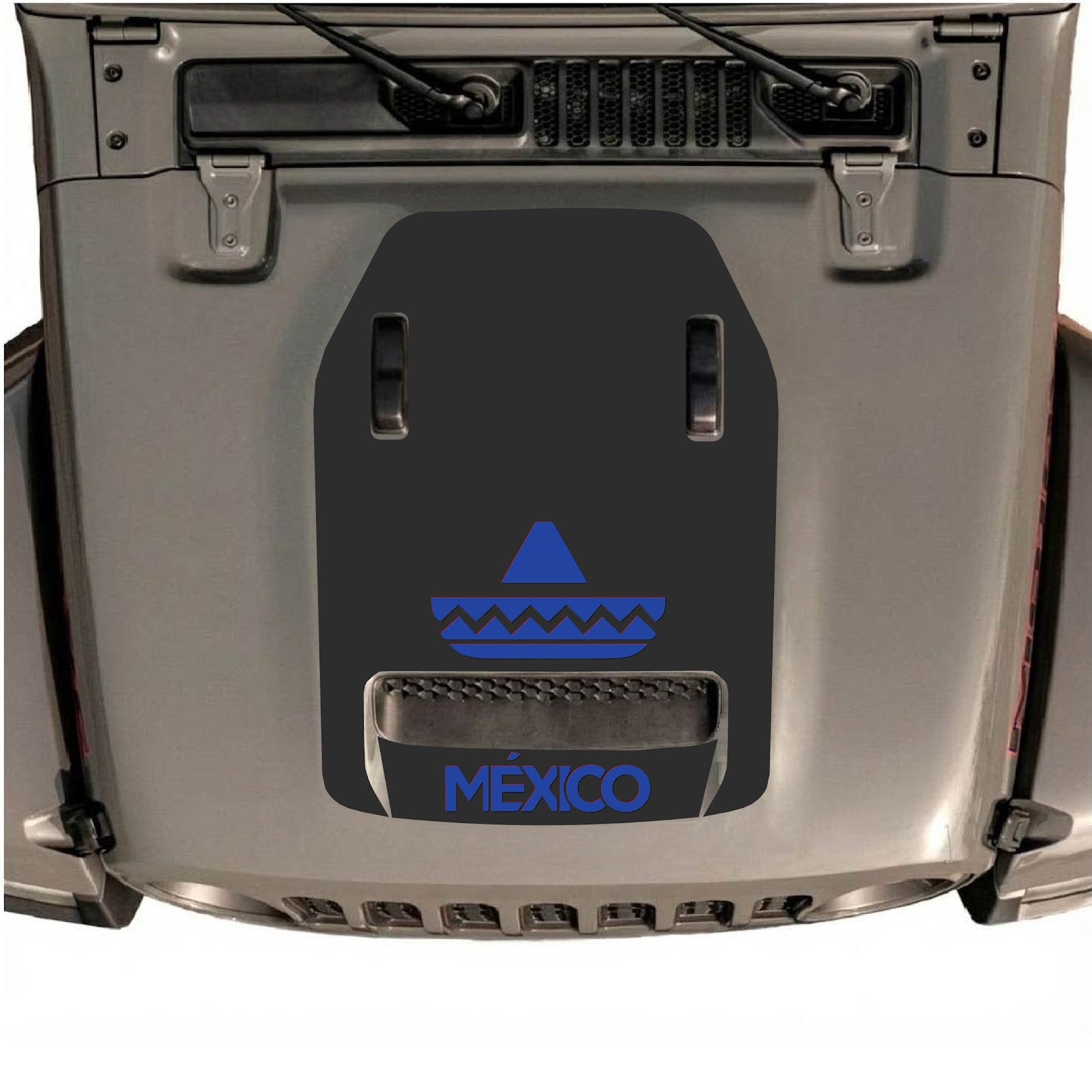 CarCode hood decal for Jeep Wrangler JL/JLU Rubicon 392 and JT Gladiator Mojave 2020-2026, style #16, shown on vehicle hood