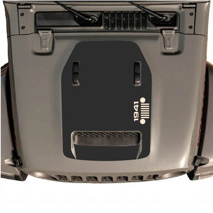CarCode hood decal for Jeep Wrangler JL/JLU Rubicon 392 and JT Gladiator Mojave 2020-2026, style #56, shown on vehicle hood.