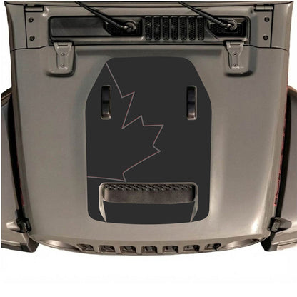 CarCode hood decal for Jeep Wrangler JL/JLU Rubicon 392 and JT Gladiator Mojave 2020-2026, style #28, shown on vehicle hood