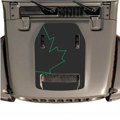 Jeep Wrangler JL/JLU Rubicon 392 or Gladiator Mojave hood decal by CarCode, style #28, with black and gray design on vehicle hood