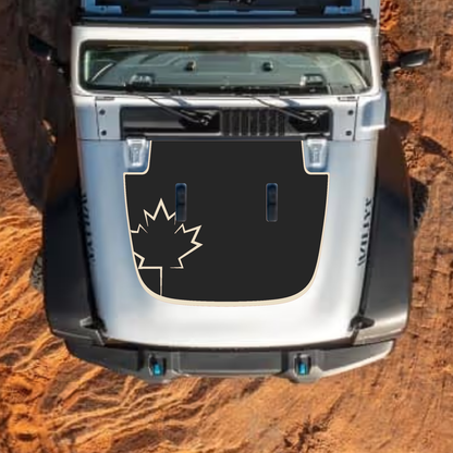 CarCode Jeep Wrangler JL and Gladiator JT hood decal in style #21, black and white graphic design on standard vehicle hood.