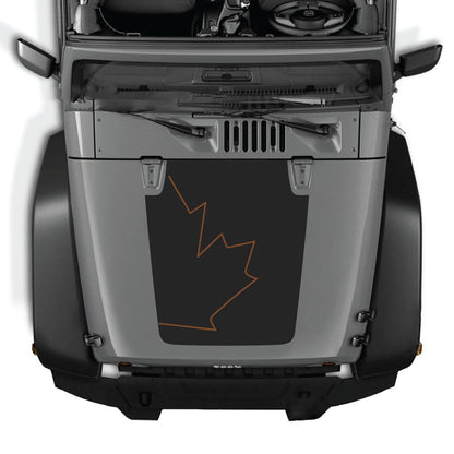 CarCode hood decal for Jeep Wrangler JK/JKU 2007-2018, style #07, black and white graphic design on vehicle's hood.