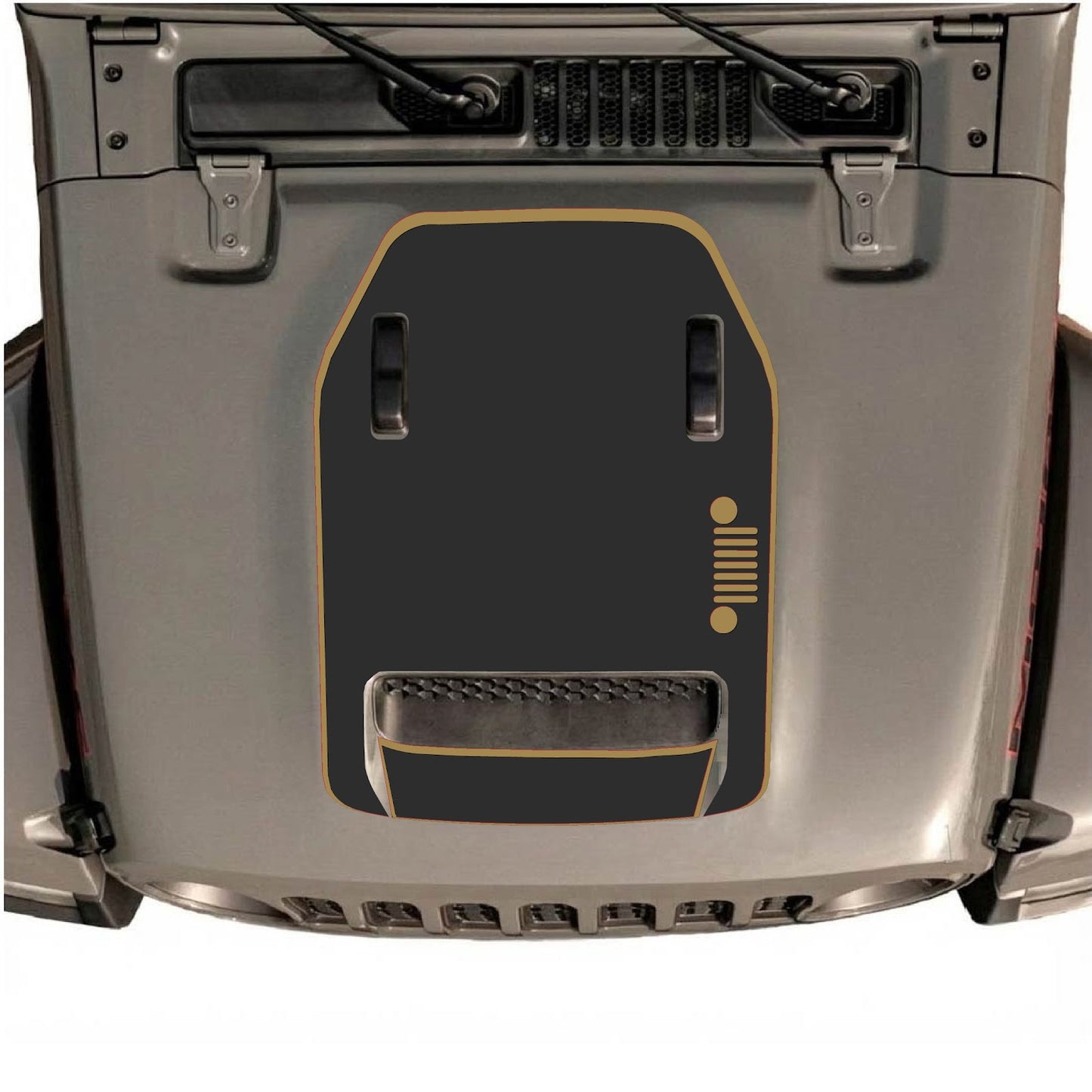 CarCode hood decal for Jeep Wrangler JL/JLU Rubicon 392 and JT Gladiator Mojave 2020-2026, style #57, visible on vehicle hood