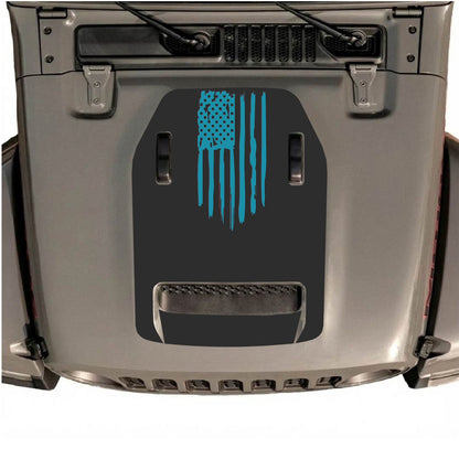 CarCode hood decal for Jeep Wrangler JL/JLU Rubicon 392 and JT Gladiator Mojave 2020-2026, stylish decal design on vehicle hood.