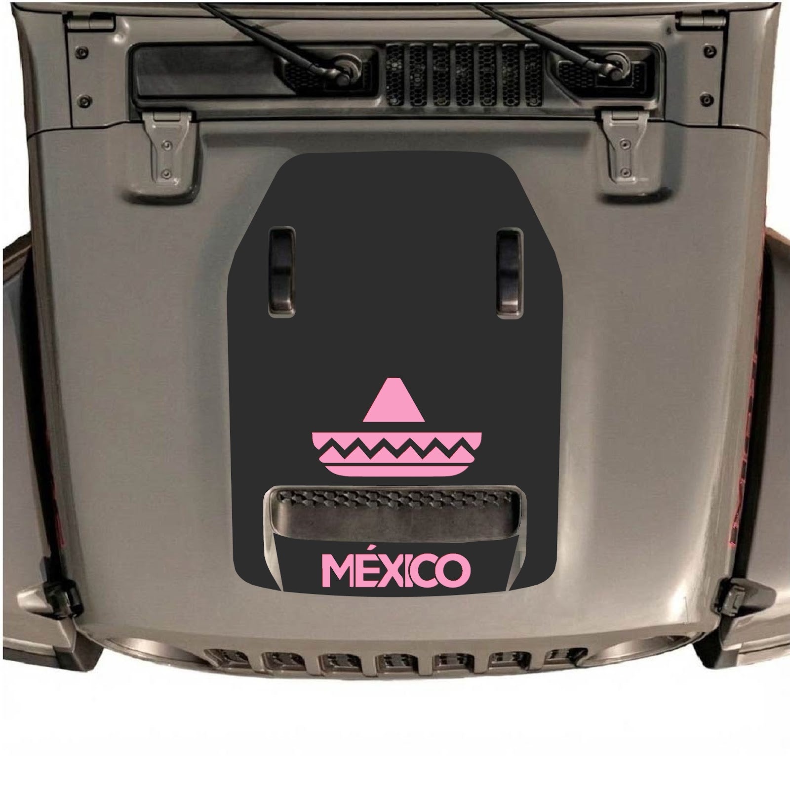 CarCode hood decal for Jeep Wrangler JL/JLU Rubicon 392 and JT Gladiator Mojave 2020-2026, style #16, shown on vehicle hood