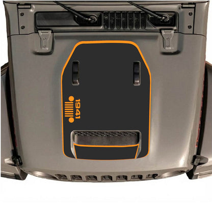 CarCode Jeep Wrangler JL/JLU Rubicon 392 and JT Gladiator Mojave hood decal in style #51, featuring bold graphic design.