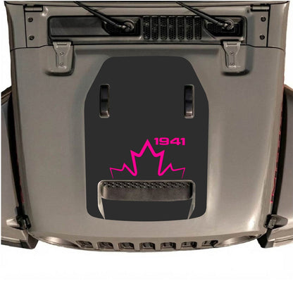CarCode hood decal for Jeep Wrangler JL/JLU Rubicon 392 and JT Gladiator Mojave 2020-2026, style #18, shown on vehicle hood.