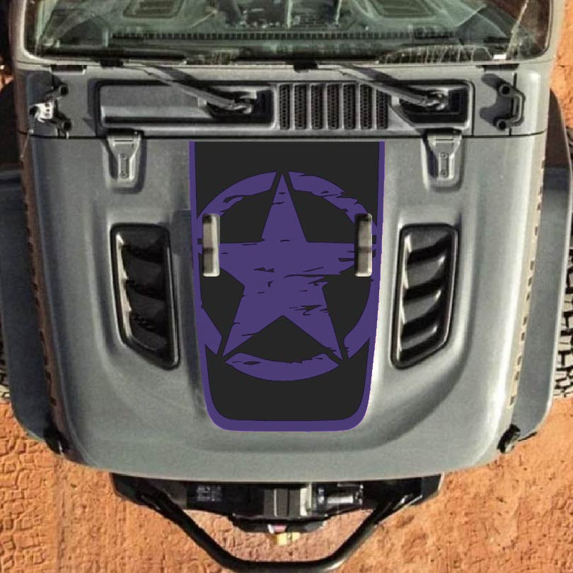 Hood Decal for Jeep Wrangler JL JLU Gladiator JT Rubicon Hood 2018+ Style #27