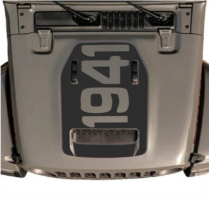 CarCode hood decal for Jeep Wrangler JL/JLU Rubicon 392 and JT Gladiator Mojave 2020-2026, style #68, shown on vehicle hood.