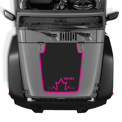 Jeep Wrangler JK/JKU hood decal by CarCode, Style #20, black and white graphic design on the vehicle's hood.