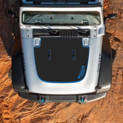 CarCode hood decal for Jeep Wrangler JL, JLU, Gladiator JT 2018+ with stylish #46 design on standard hood