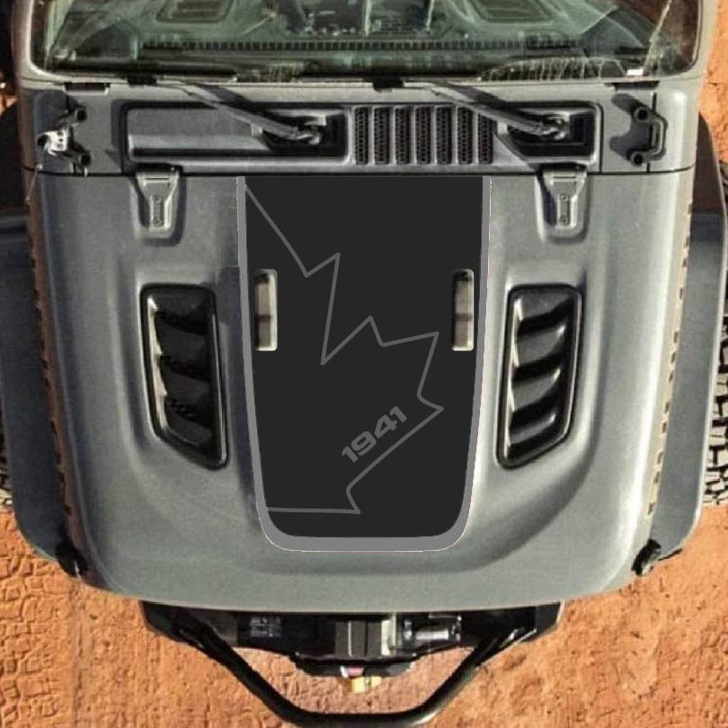 Hood Decal for Jeep Wrangler JL JLU Gladiator JT Rubicon Hood 2018+ Style #90