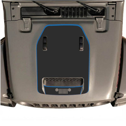 CarCode hood decal for Jeep Wrangler JL/JLU Rubicon 392 and JT Gladiator Mojave 2020-2026, style #99, shown on vehicle hood