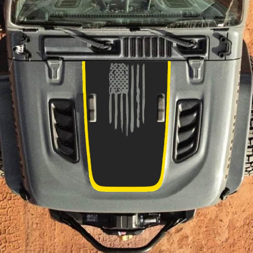 Hood Decal for Jeep Wrangler JL JLU Gladiator JT Rubicon Hood 2018+ Style #89