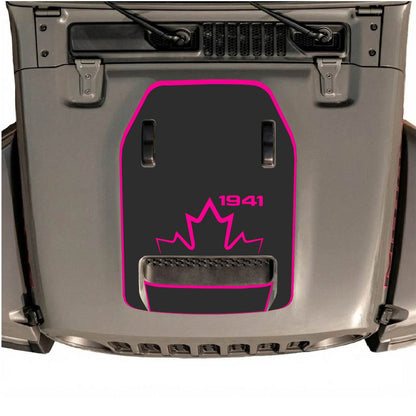 CarCode hood decal for Jeep Wrangler JL/JLU Rubicon 392 and JT Gladiator Mojave 2020-2026, style #17, in black with bold design.