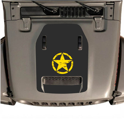 CarCode hood decal for Jeep Wrangler JL/JLU Rubicon 392 and JT Gladiator Mojave 2020-2026, style #46, showcasing a bold graphic design