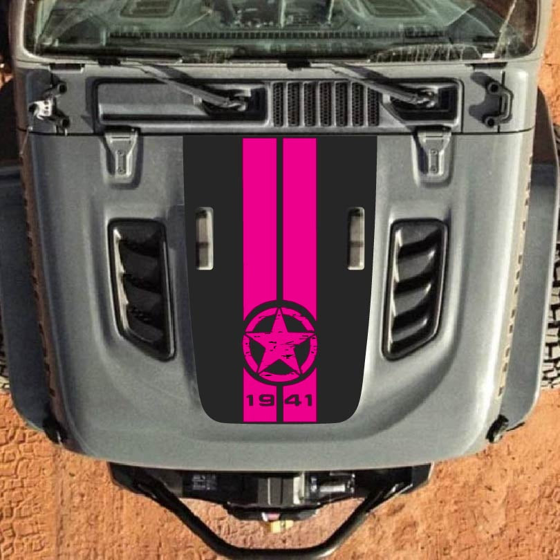Hood Decal for Jeep Wrangler JL JLU Gladiator JT Rubicon Hood 2018+ Style #57