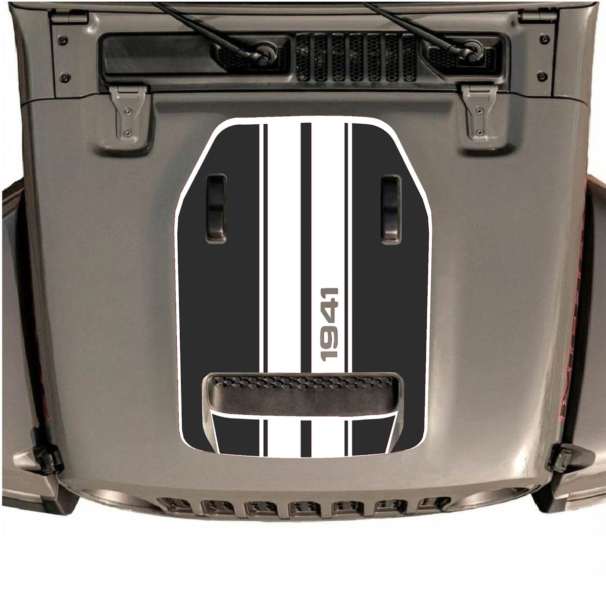 Jeep Wrangler JL/JLU Rubicon 392 hood decal by CarCode, style #71, featuring bold graphic design on vehicle hood.
