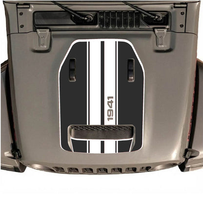 Jeep Wrangler JL/JLU Rubicon 392 hood decal by CarCode, style #71, featuring bold graphic design on vehicle hood.