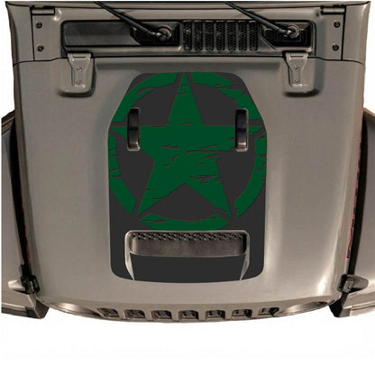 CarCode hood decal for Jeep Wrangler JL/JLU Rubicon 392 and JT Gladiator Mojave, style #36, shown on vehicle hood.