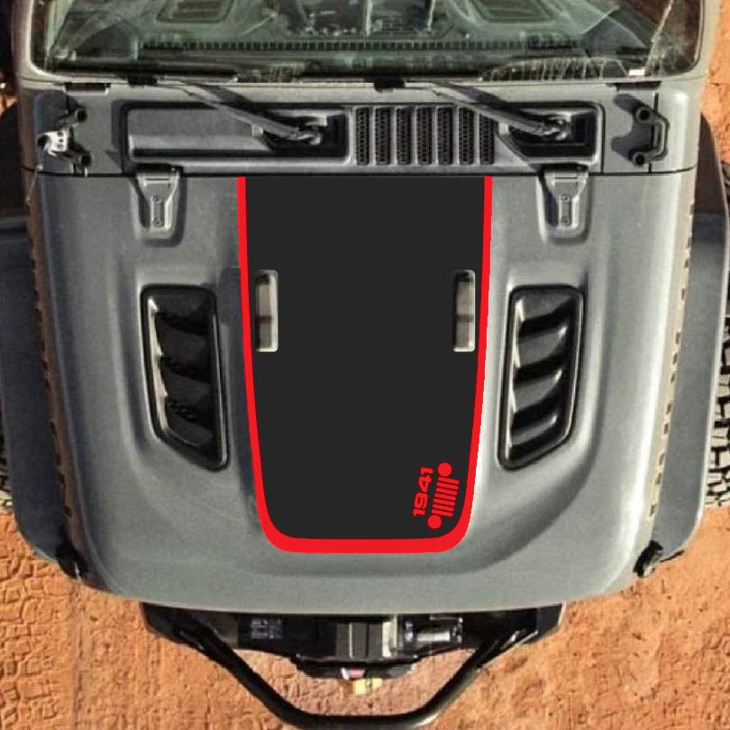 Hood Decal for Jeep Wrangler JL JLU Gladiator JT Rubicon Hood 2018+ Style #02