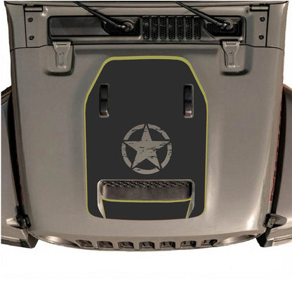 CarCode hood decal for Jeep Wrangler JL/JLU Rubicon 392 and JT Gladiator Mojave 2020-2026, style #91, shown on vehicle hood.