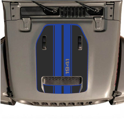 CarCode hood decal for Jeep Wrangler JL/JLU Rubicon 392 and JT Gladiator Mojave 2020-2026, stylish vehicle exterior graphics.