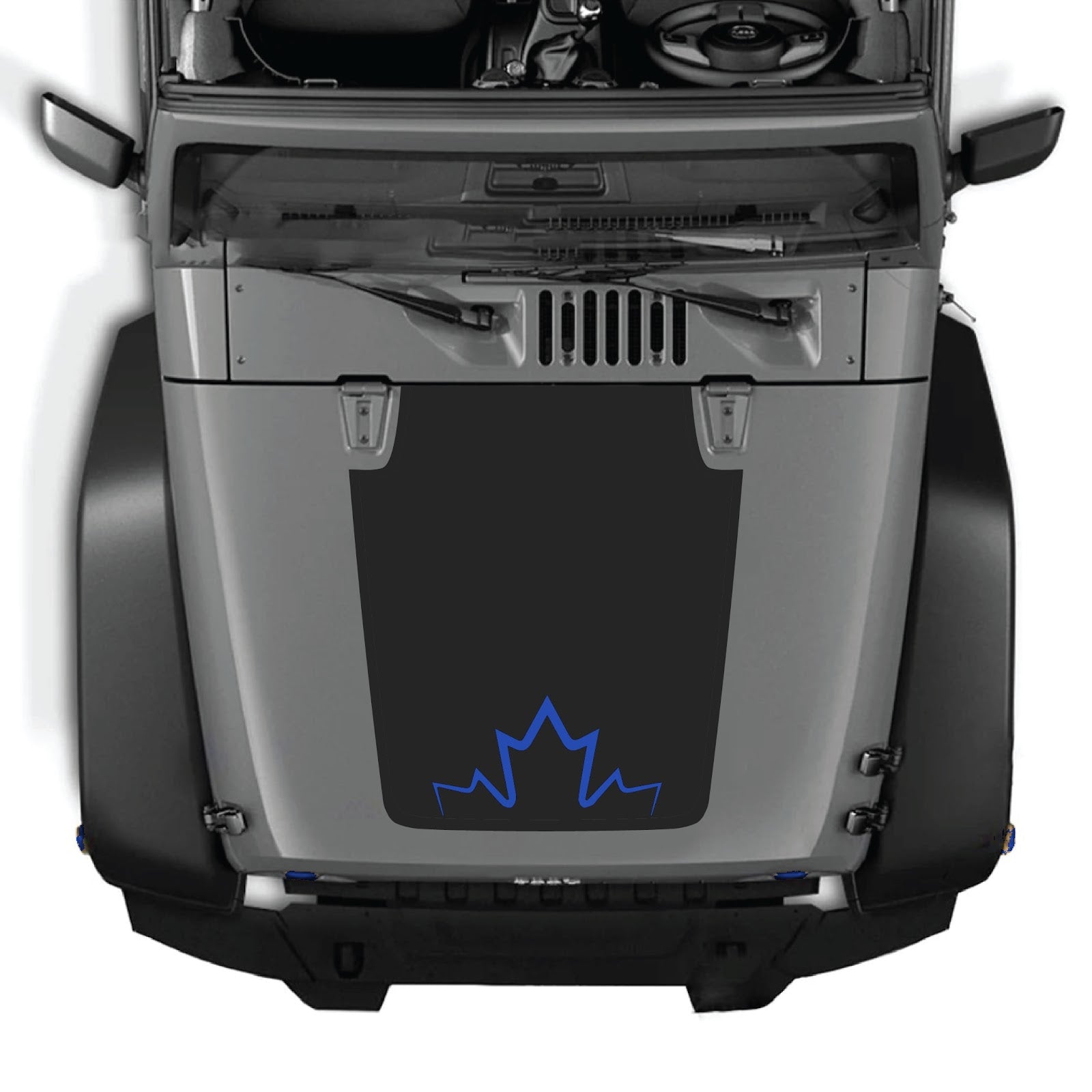 CarCode hood decal for Jeep Wrangler JK/JKU 2007-2018, Style #11, featuring a sleek design on the vehicle's hood.