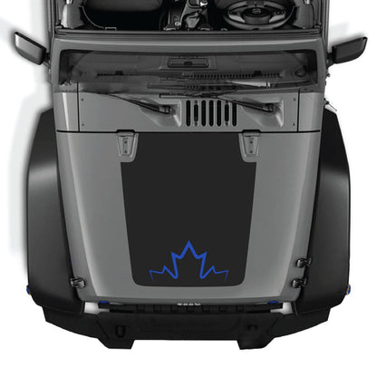 CarCode hood decal for Jeep Wrangler JK/JKU 2007-2018, Style #11, featuring a sleek design on the vehicle's hood.